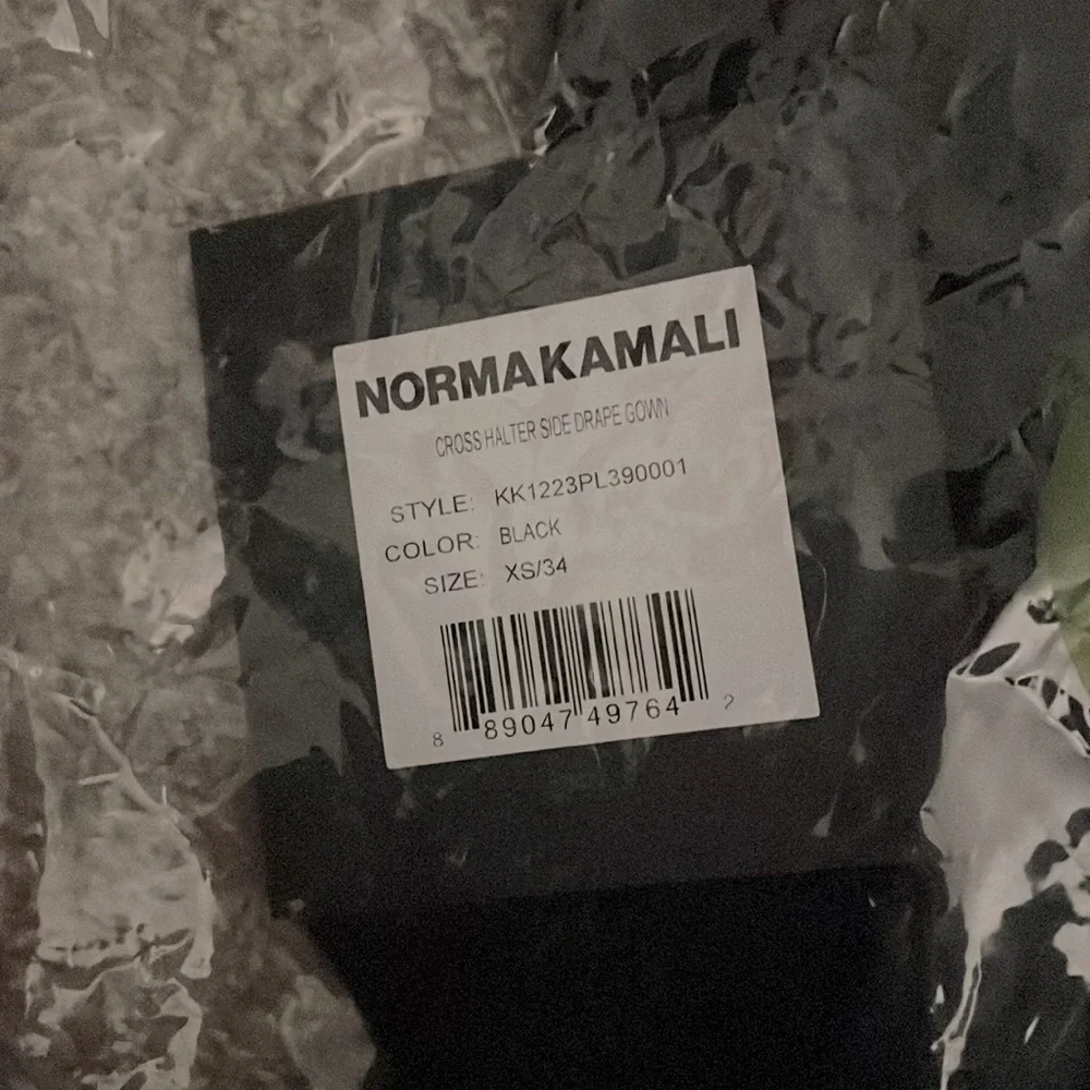 Norma Kamali Cross Halter Side Drape Gown in Black - Picture 6 of 7